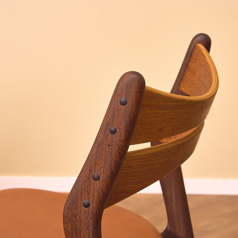Danish dining chairs in solid walnut and teak by Erik Buch for Chr. Christensen Møbelfabrik, model 310