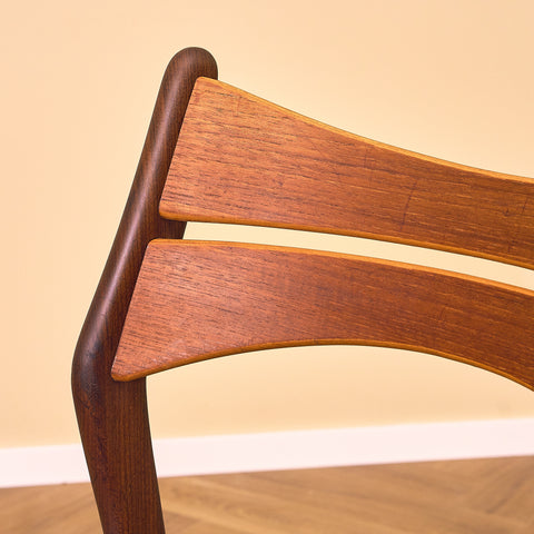 Danish dining chairs in solid walnut and teak by Erik Buch for Chr. Christensen Møbelfabrik, model 310