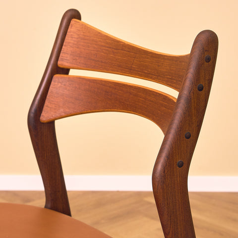 Danish dining chairs in solid walnut and teak by Erik Buch for Chr. Christensen Møbelfabrik, model 310