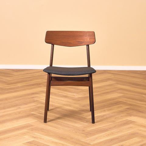 Dining chairs in teak & walnut by Farstrup