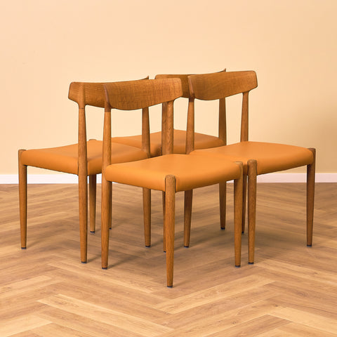 Danish dining chairs in oak by Knud Faerch for Slagelse Möbelfabrik a/s, model No343