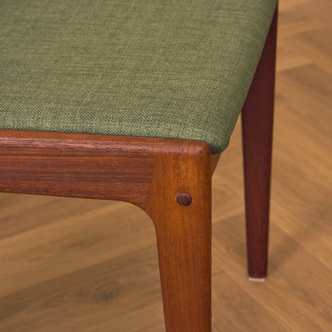 Danish dining chairs in teak by Johannes Andersen for Uldum Mobelfabrk