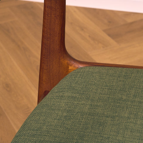 Danish dining chairs in teak by Johannes Andersen for Uldum Mobelfabrk