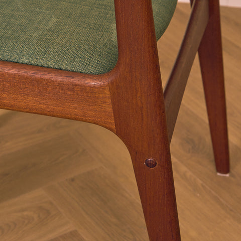 Danish dining chairs in teak by Johannes Andersen for Uldum Mobelfabrk