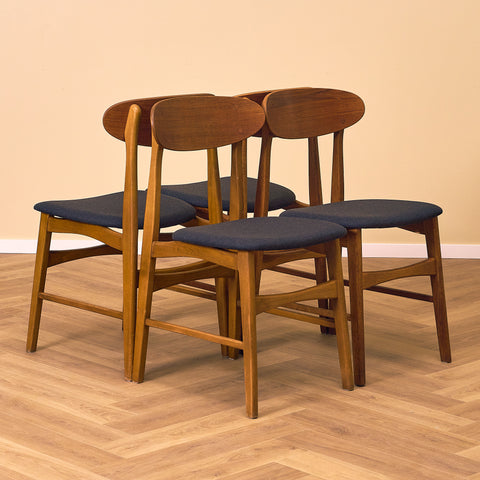 Swedish dining chairs in oak & teak by IKEA, model 'Boel'