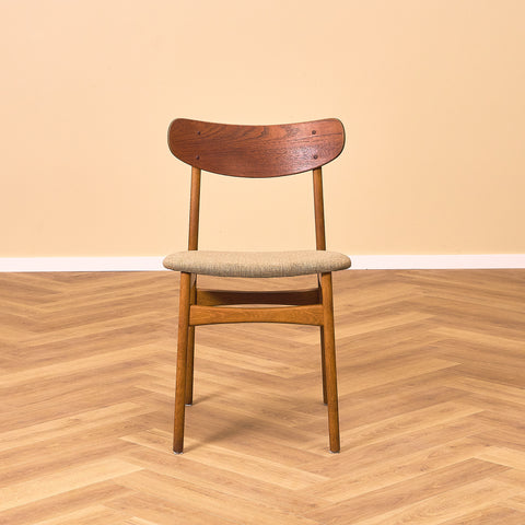 Danish dining chairs in teak & oak by Farstrup