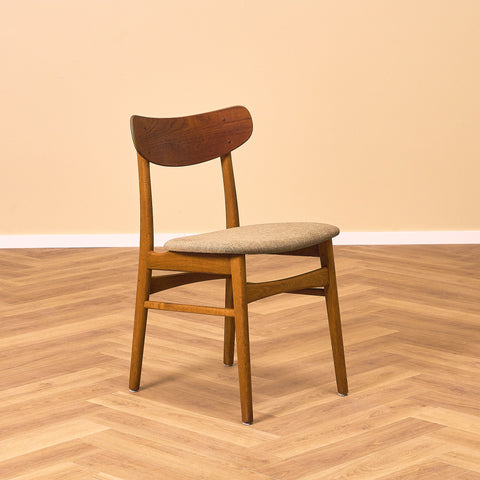 Danish dining chairs in teak & oak by Farstrup