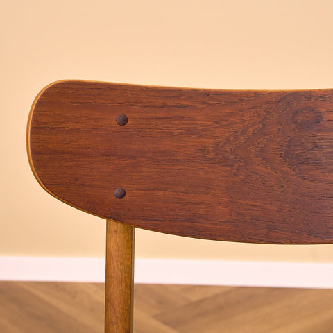 Danish dining chairs in teak & oak by Farstrup