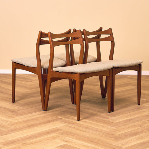 Danish dining chairs in teak by Sven Ellekaer for Christian Linneberg Møbelfabrik