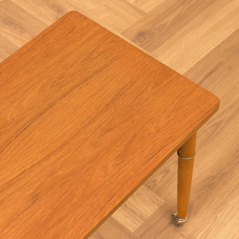 Swedish side table in teak and beech
