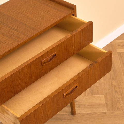 Swedish small chest of drawers in teak and oak