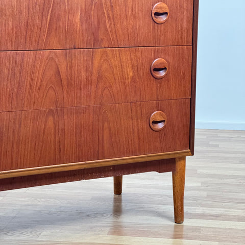 Chest of drawers by Kai Kristiansen, teak, Denmark, 1950-60s.