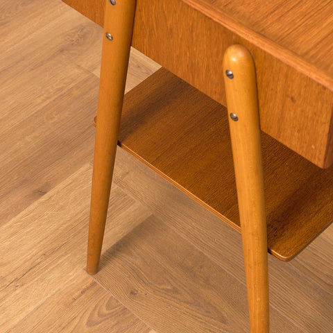 Swedish bedside table in teak by Carlström & Co Möbelfabrik