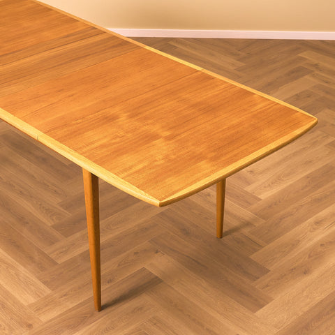 Swedish rectangular dining table in teak and beech