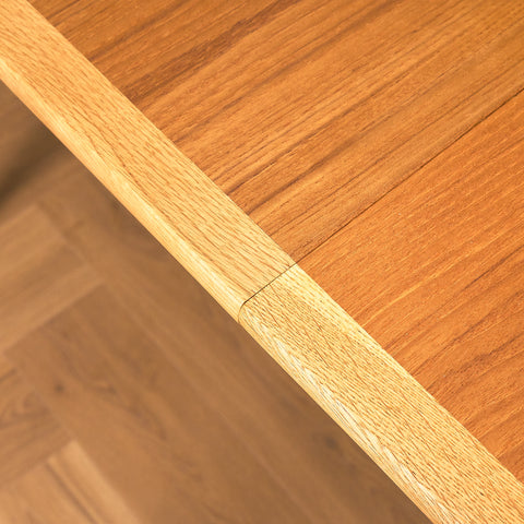 Swedish rectangular dining table in teak and beech