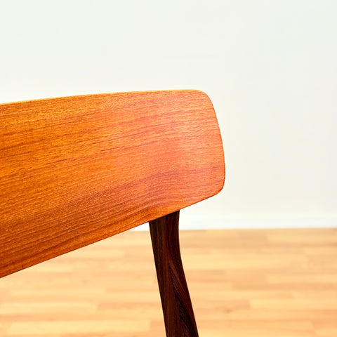Reserved Danish dining chairs in teak & walnut