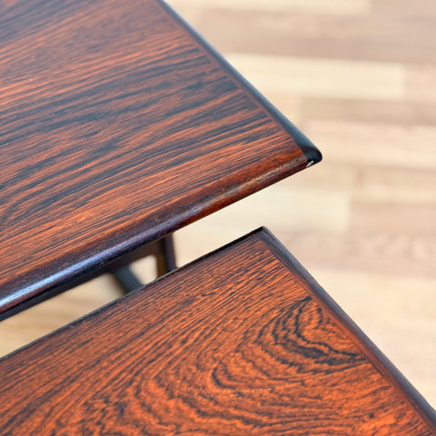 Set of 3 nest of tables in Santos rosewood, 1950s-60s Denmark
