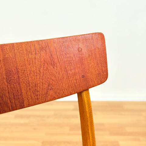 Danish set of 6 dining chairs in teak and beech