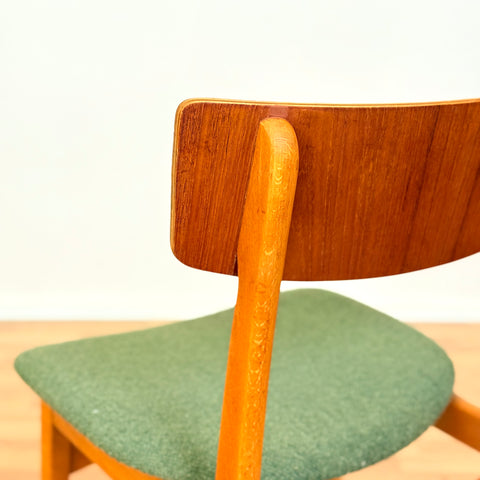 Danish set of 6 dining chairs in teak and beech