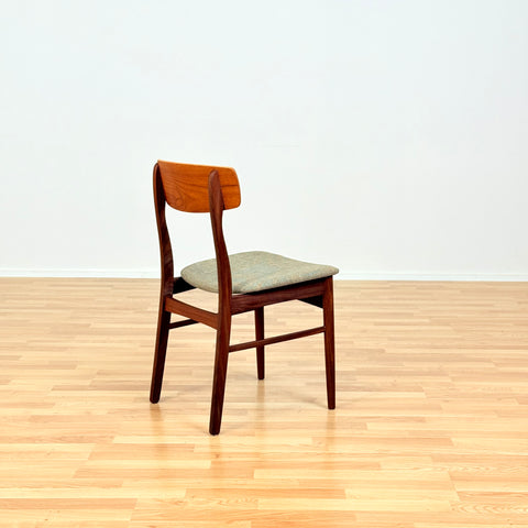 Reserved Danish dining chairs in teak & walnut
