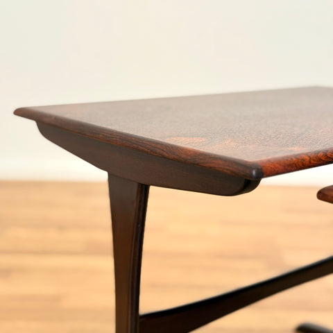 Set of 3 nest of tables in Santos rosewood, 1950s-60s Denmark