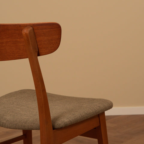 Danish dining chairs in teak & beech by Findahl Møbelfabrik, model 'Møsbol'