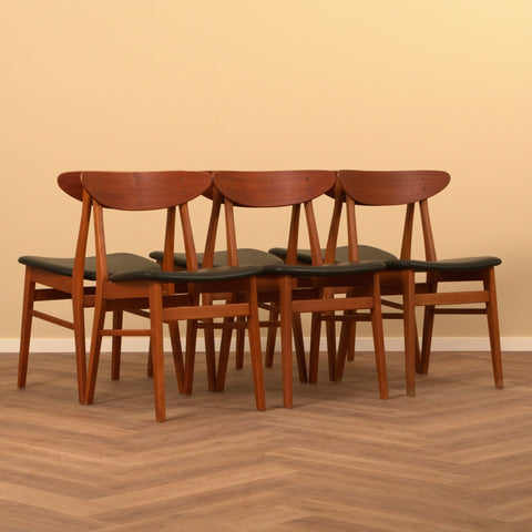 Danish dining chairs in teak & beech by Farstrup, model '210'