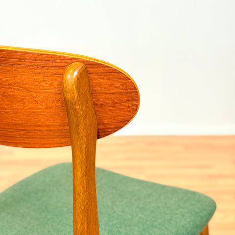 Swedish set of 4 dining chairs in teak and beech by IKEA, "Boel"