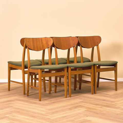 Danska matstolar i teak och bok