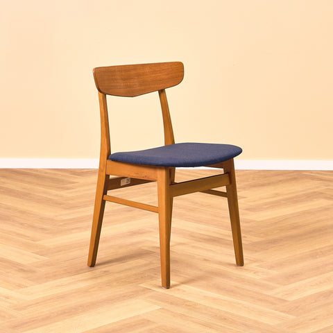 Danska matstolar i teak och bok från Findahl Møbelfabrik, modell 'Møsbol'