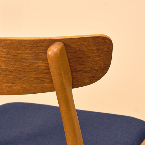 Danska matstolar i teak och bok från Findahl Møbelfabrik, modell 'Møsbol'