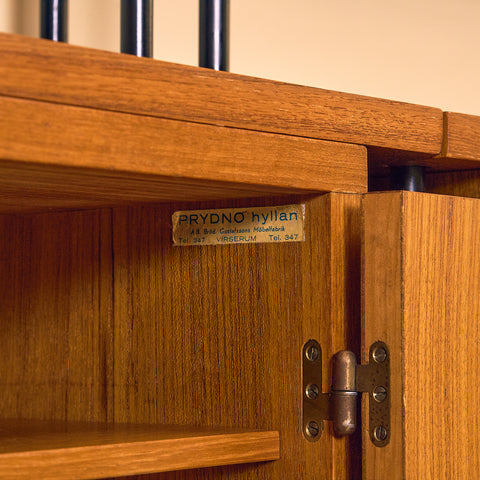 Svensk modulär bokhylla i teak, modell 'Prydno', av Bröderna Gustafsson