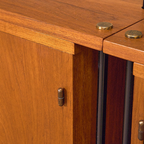 Svensk modulär bokhylla i teak, modell 'Prydno', av Bröderna Gustafsson