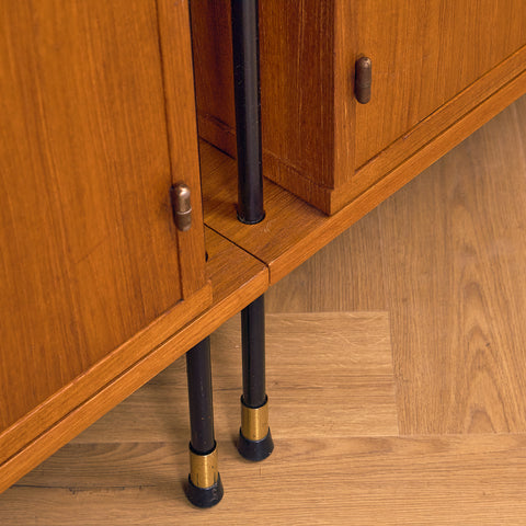 Svensk modulär bokhylla i teak, modell 'Prydno', av Bröderna Gustafsson