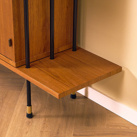 Svensk modulär bokhylla i teak, modell 'Prydno', av Bröderna Gustafsson