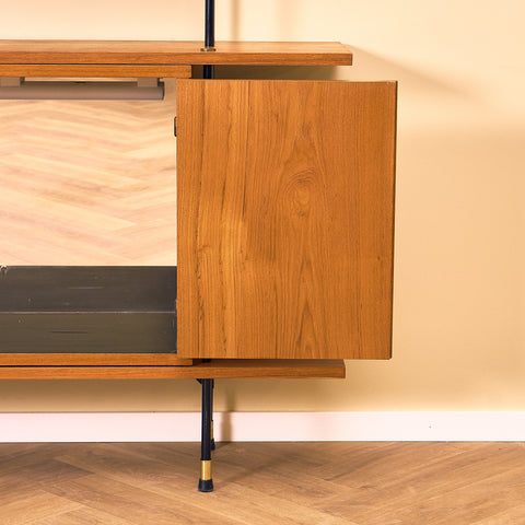 Svensk modulär bokhylla i teak, modell 'Prydno', av Bröderna Gustafsson