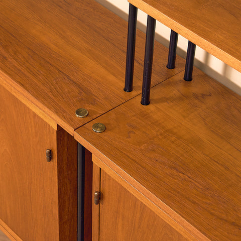 Svensk modulär bokhylla i teak, modell 'Prydno', av Bröderna Gustafsson