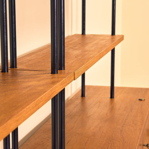 Svensk modulär bokhylla i teak, modell 'Prydno', av Bröderna Gustafsson