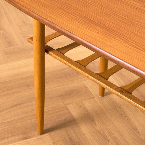 Swedish coffee table in teak and oak