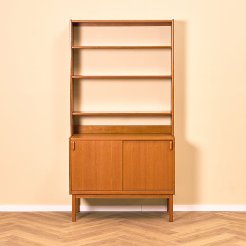 Swedish bookshelf in teak by B. Fridhagen for Bodafors