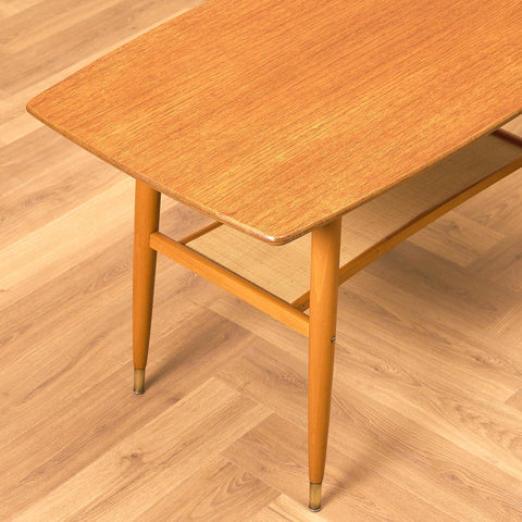 Swedish coffee table in teak and beech