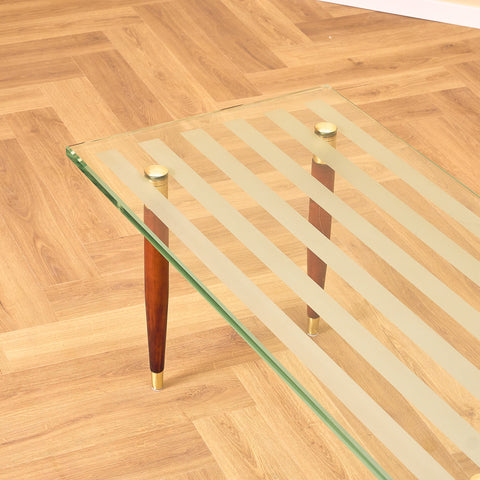 Swedish coffee table in glass and beech