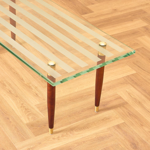 Swedish coffee table in glass and beech