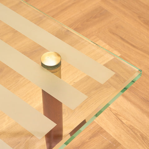 Swedish coffee table in glass and beech