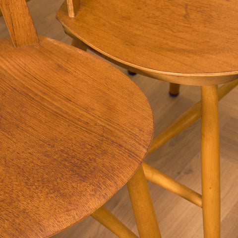 Swedish dining chairs in teak & beech by Jan Hallberg for Edsbyverken, model 'Tallåsen'