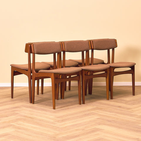 Danish dining chairs in teak, model 'Stol nr4', by Thorsø Stole- och Møbelfabrik