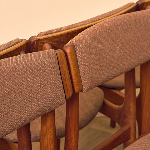 Danish dining chairs in teak, model 'Stol nr4', by Thorsø Stole- och Møbelfabrik