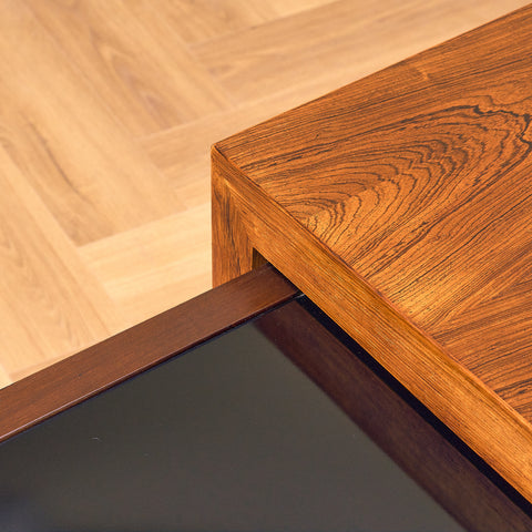 Danish coffee table in Santos rosewood by Severin Hansen for Haslev Møbelfabrik