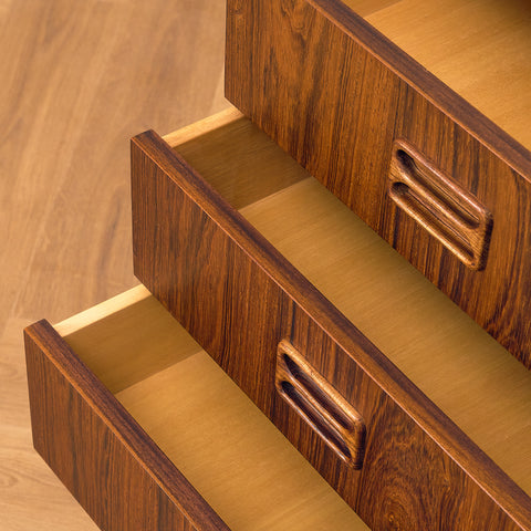 Danish chest of drawers in Santos rosewood by Niels J. Thorsø