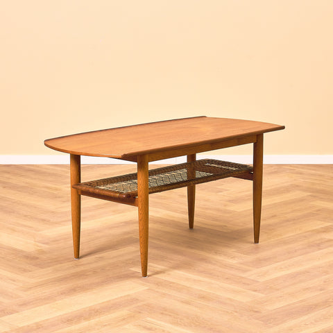 Danish coffee table in teak and oak by Villumsen & son